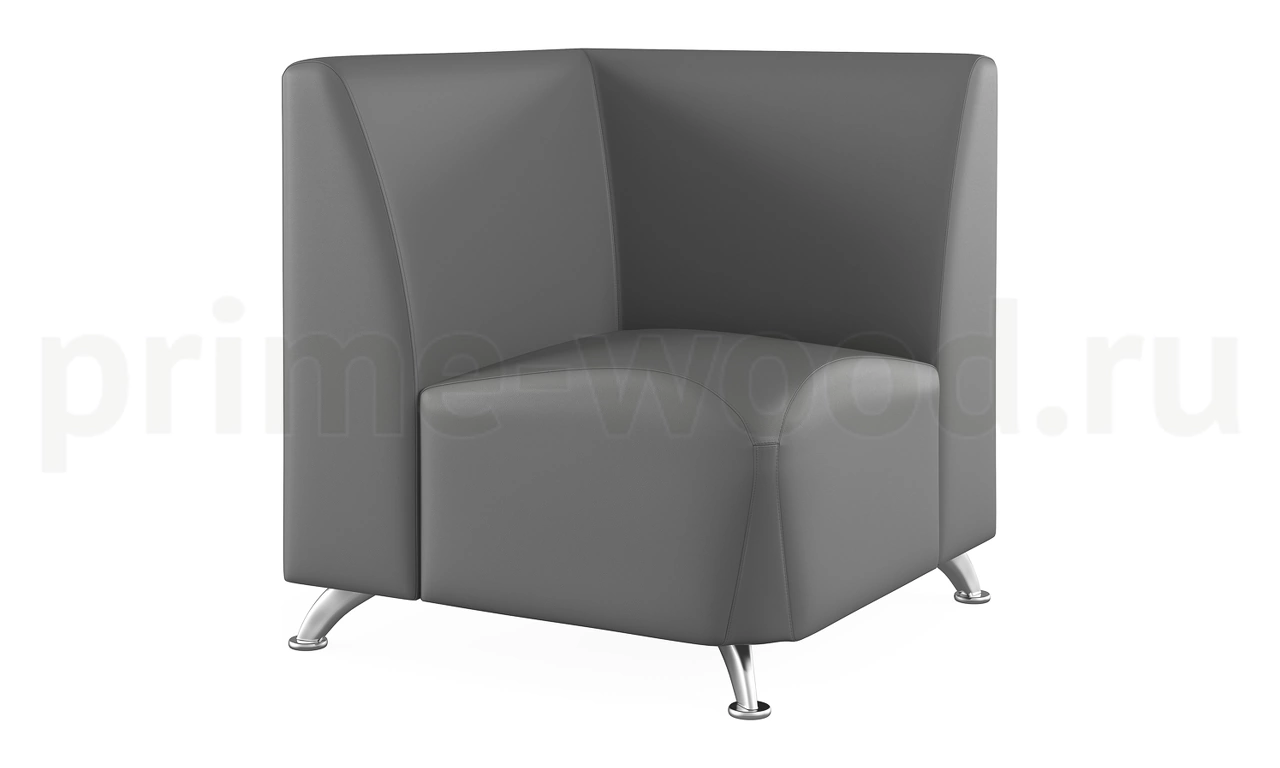 Угловой прямоугольный модуль ИНТЕР хром 72x72x78 - фото 1