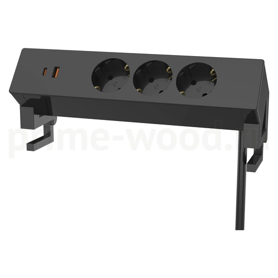 Solo Desk настольный блок розеток ЧЕРНЫЙ