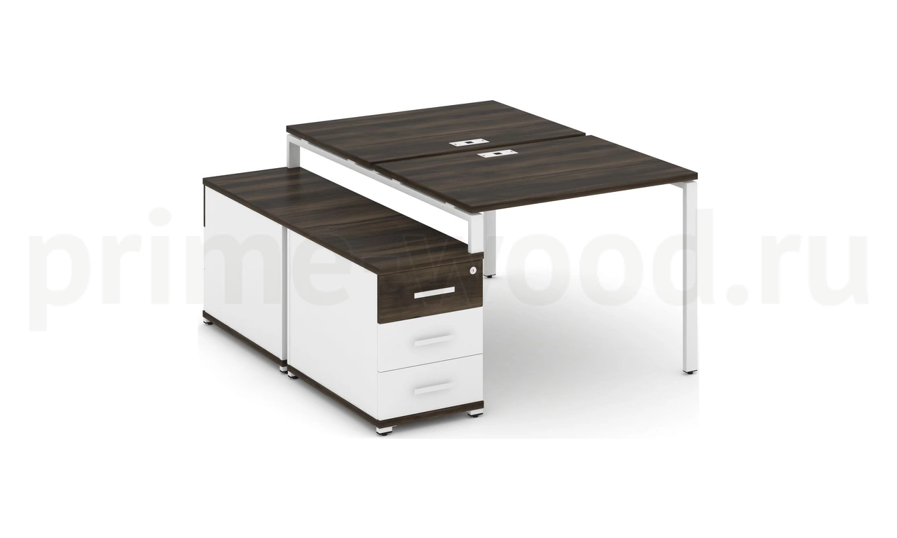 Рабочая станция на 2 места с двухсторонней опорной тумбой CN.DRS-301 B/W - фото 11