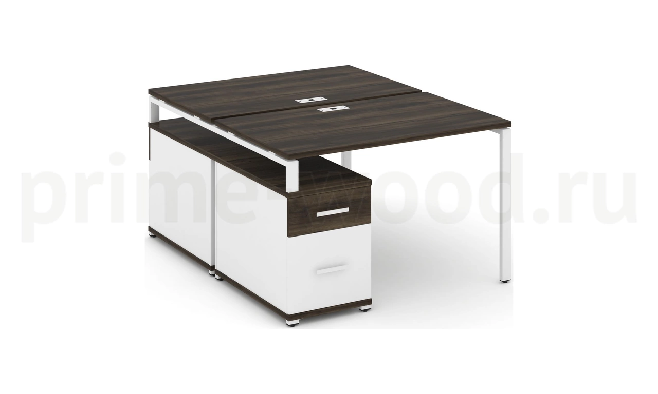 Рабочая станция на 2 места с двухсторонней опорной тумбой CN.DRS-306 B/W - фото 10