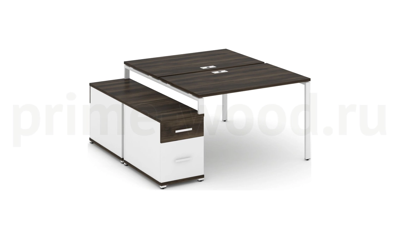 Рабочая станция на 2 места с двухсторонней опорной тумбой CN.DRS-306 B/W - фото 11