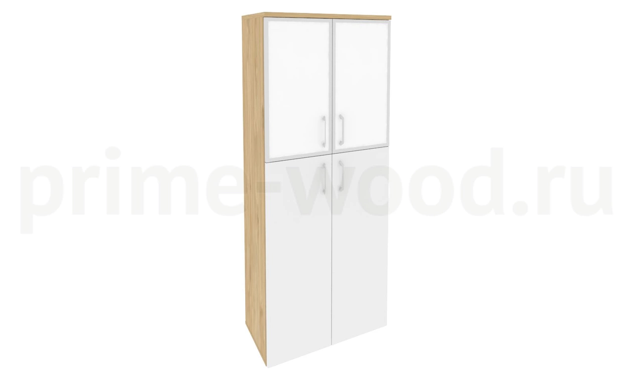 Шкаф высокий широкий (стекло белое) арт. O.ST-1.7R white - фото 8