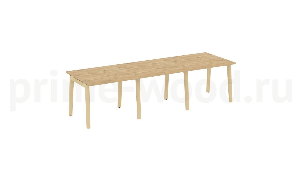 Стол переговорный (3 столешницы), опоры - массив дерева ONIX WOOD 294x98x75 - фото 9